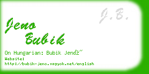 jeno bubik business card